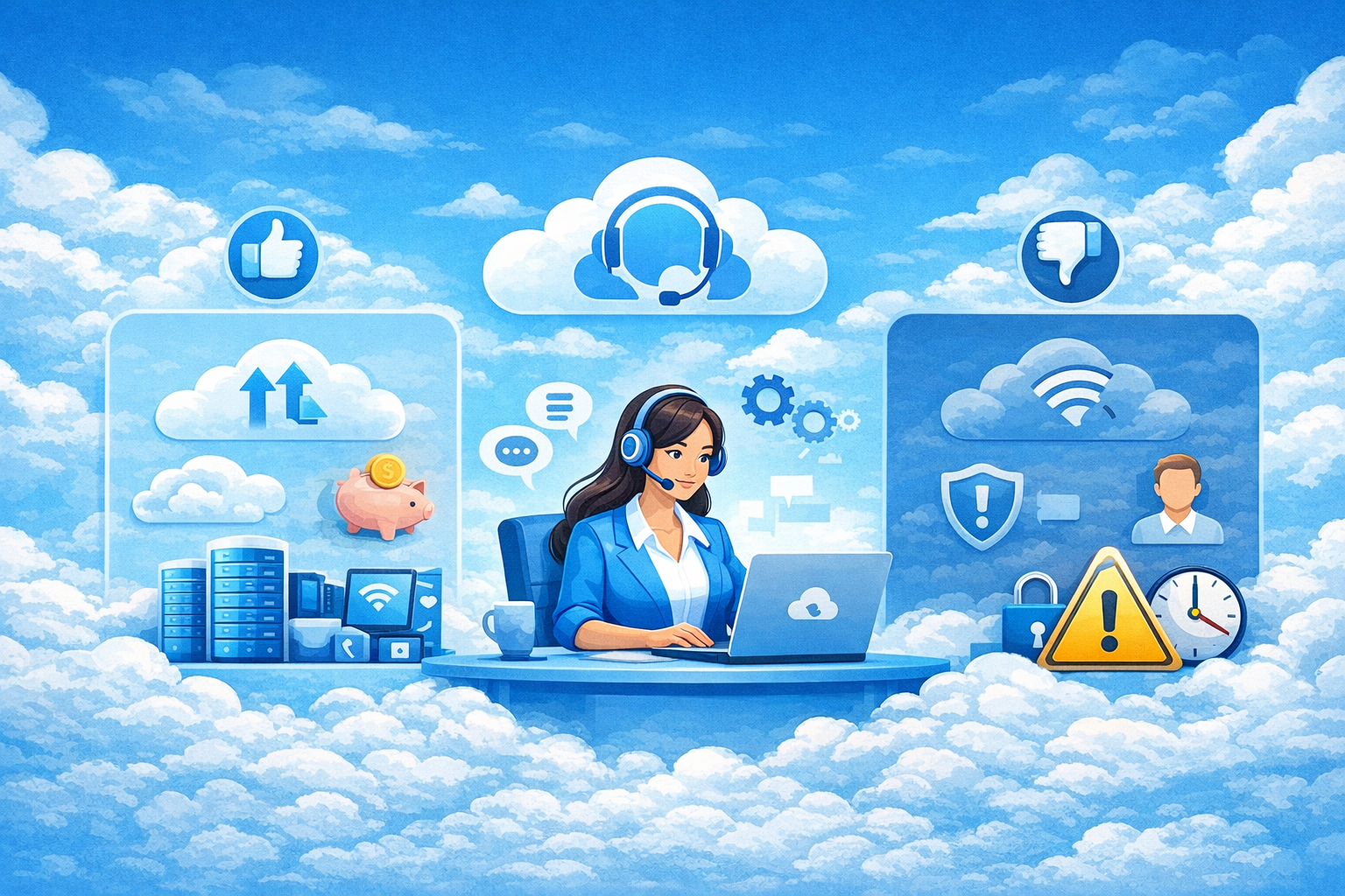 Vantaggi e svantaggi di un software call center cloud | Ventajas y desventajas de un software de call center en la nube | Advantages and disadvantages of cloud call center software Vantaggi e svantaggi di un software call center cloud | Ventajas y desventajas de un software de call center en la nube | Advantages and disadvantages of cloud call center software